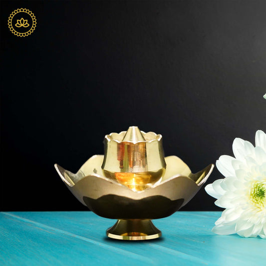Brass Lotus Agarbatti Stand - Divine Fragrance and Serenity for Homes - Grab2buy