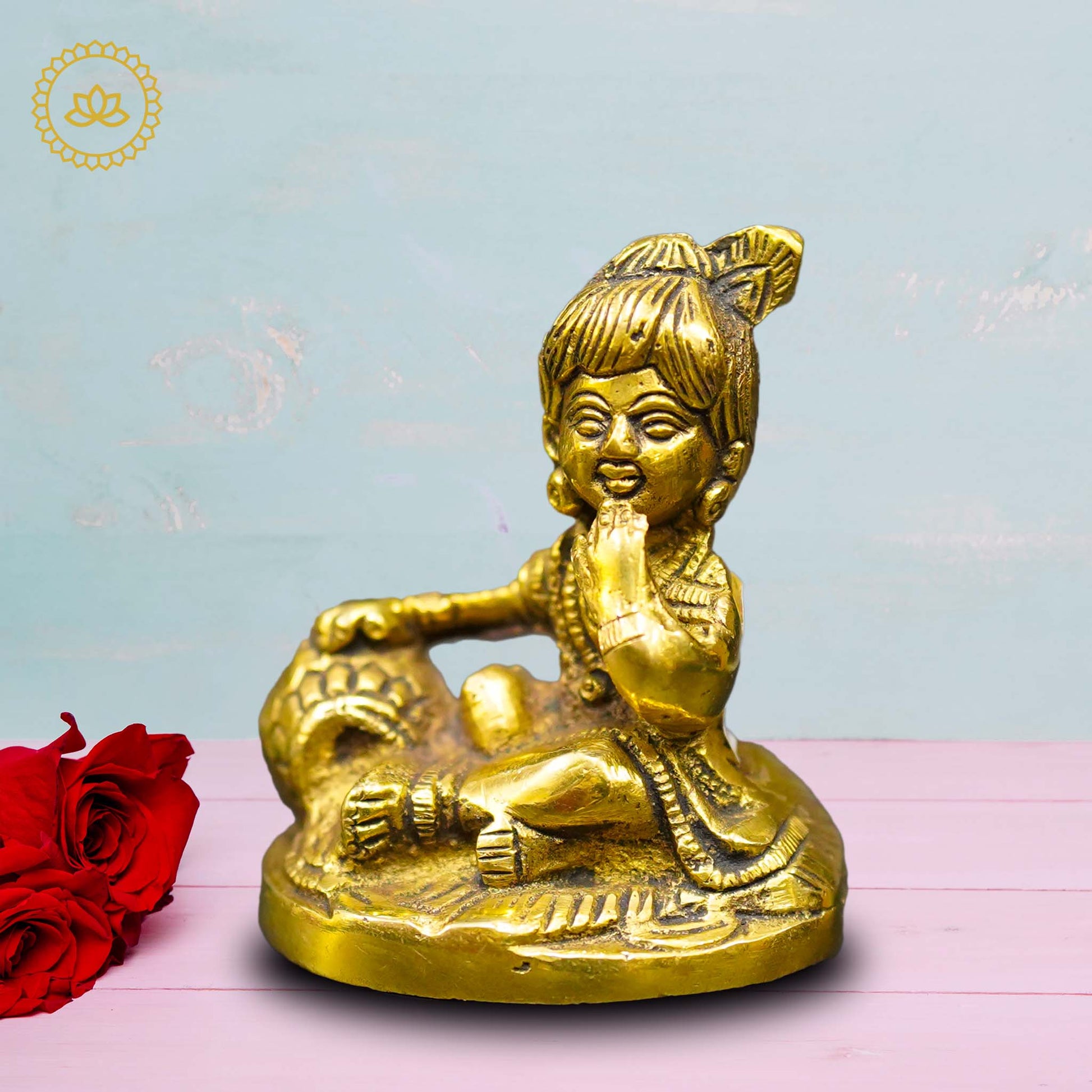 Brass Mukhan Krishna Idol: A Divine Delight - Grab2buy