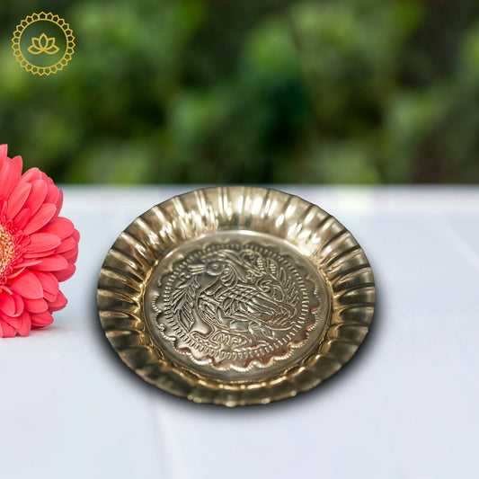 Brass Naxi Plate Aarthi: Embrace Sacred Rituals and Devotion - Grab2buy