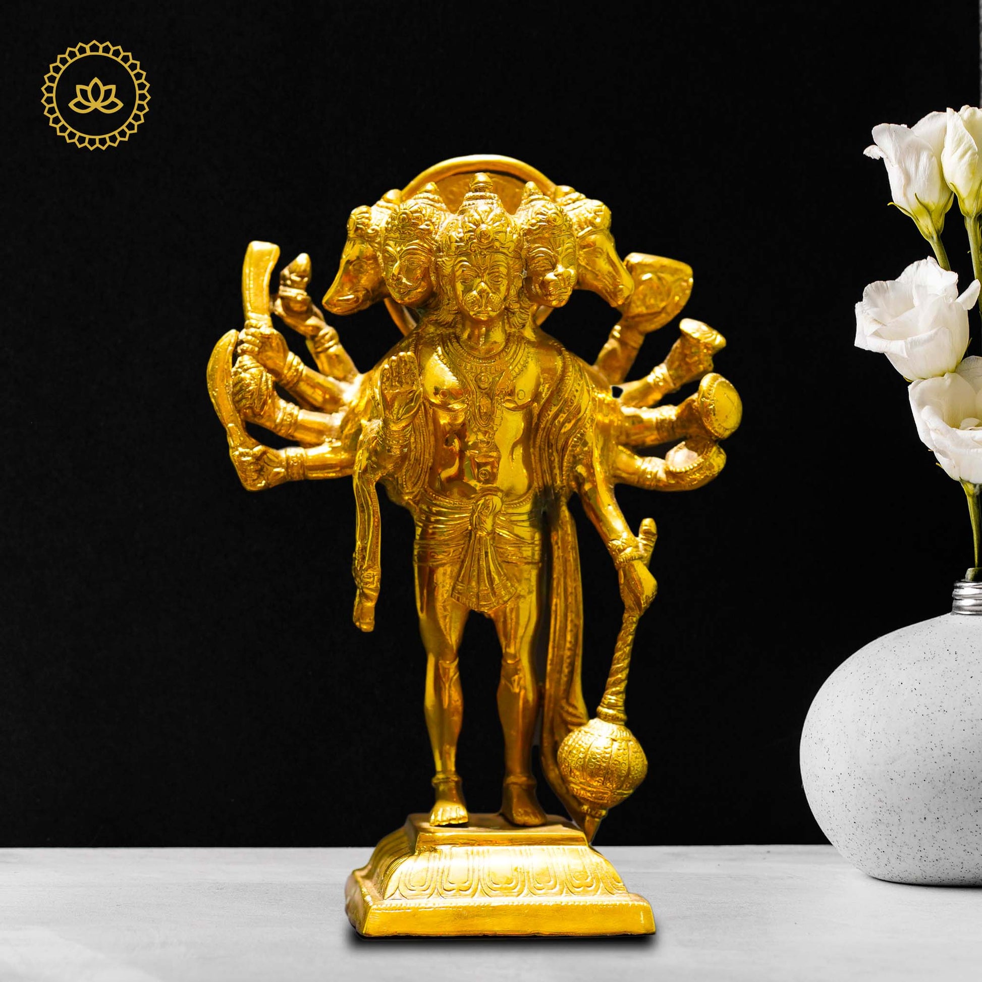 Brass Panchmukhi Hanuman - Powerful Symbol of Strength and Devotion - Grab2buy