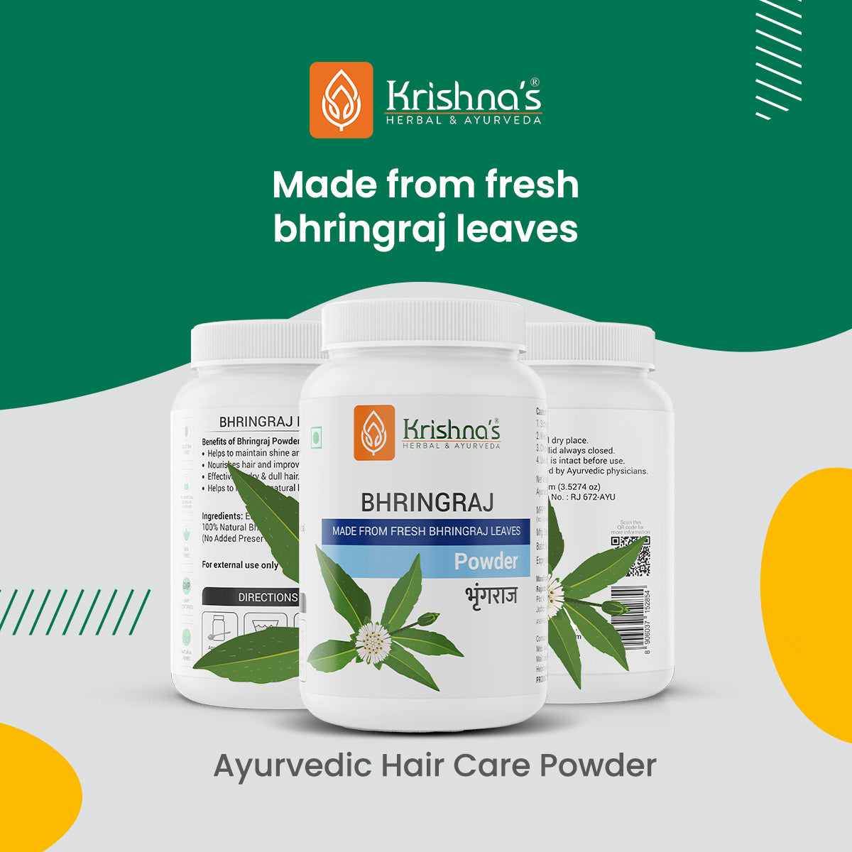 Krishna'S Herbal & Ayurveda Bhringraj Powder 