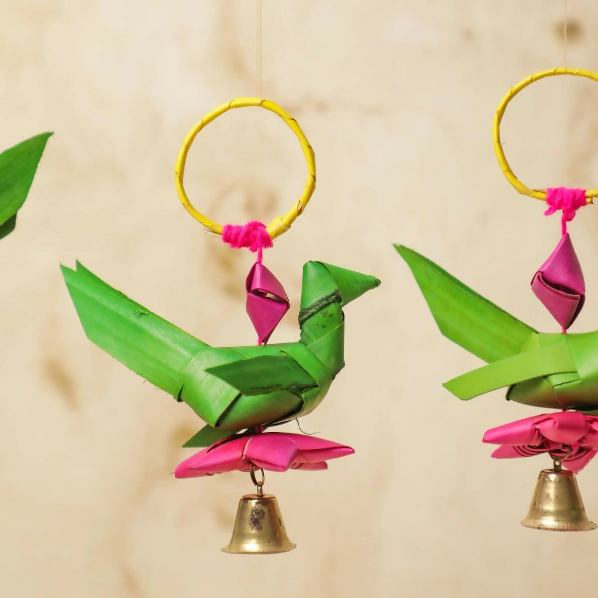Shuddh Natural Hand Made Palm Leaf Parrot Hanging 
