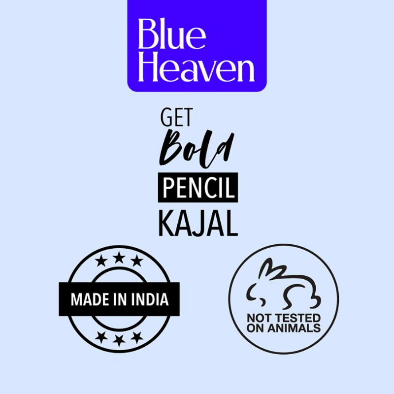 Blue Heaven Get Bold Pencil Kajal With Free Sharperner Or Comphor & Castor Oil - Black  Grab2Buy Blue Heaven Grab2Buy