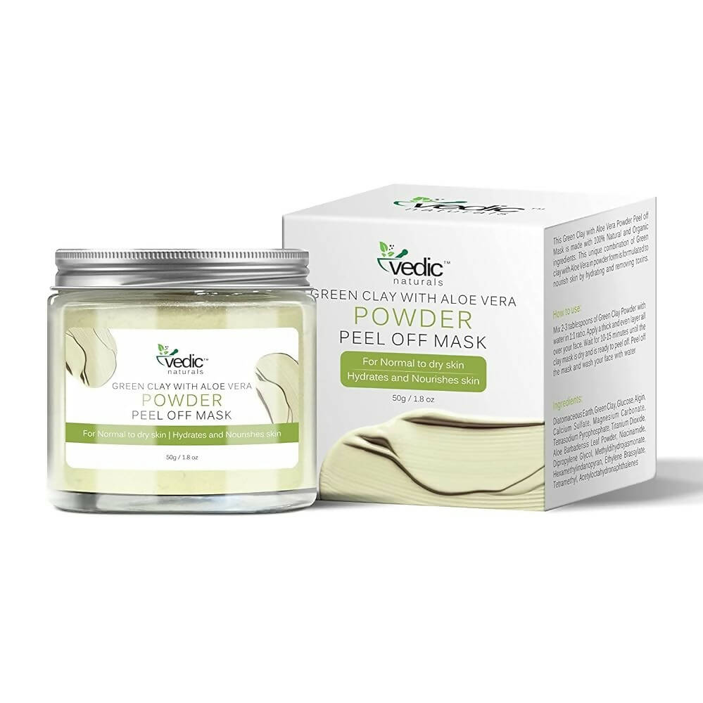 Vedic Naturals Green Clay With Aloe Vera Powder Peel Off Mask  Grab2Buy Vedic Naturals Grab2Buy