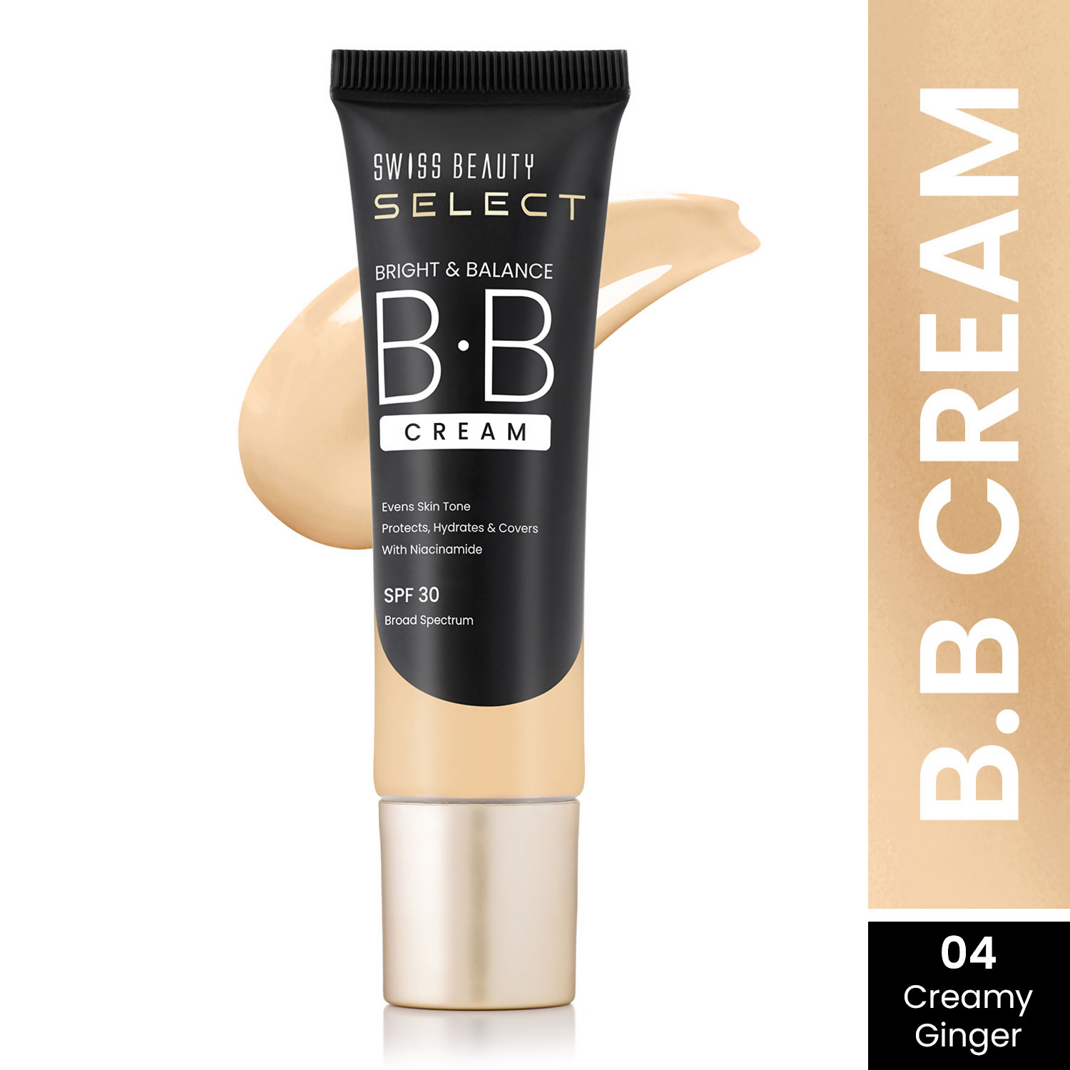 Swiss Beauty Select Bright & Balance BB Cream With Niacinamide - 4 Creamy Ginger 