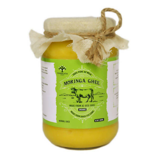 Vanalaya Organic Moringa Infused Desi Cow Ghee | Vedic Bilona method ghee | 100% Pure & Natural 