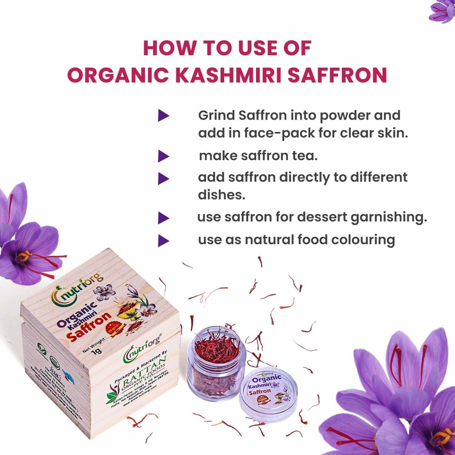 Nutriorg Certified Organic Kashmiri Saffron - Grab2buy