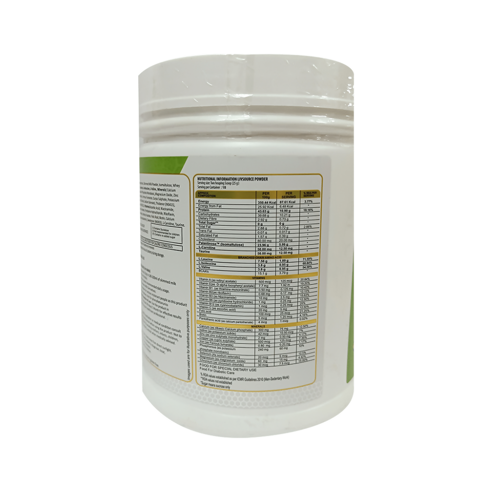 Invig LivSource Powder with Protein & BCAA for Muscle Growth, Sugar & Gluten Free - Flavour Vanilla 