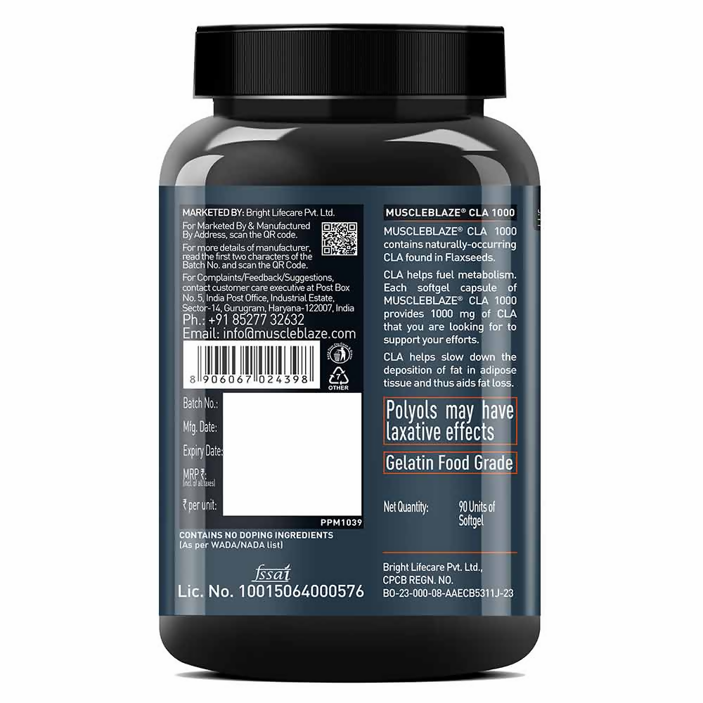 MuscleBlaze CLA 1000 Fat Burner Supplement 