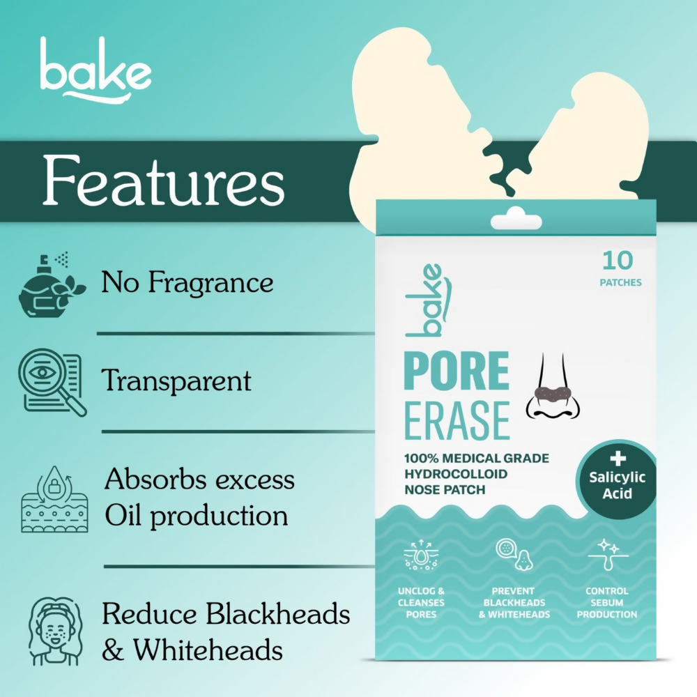 Bake 2% Salicylic Acid Pore Erase Nose Strips | Swadesiicart
