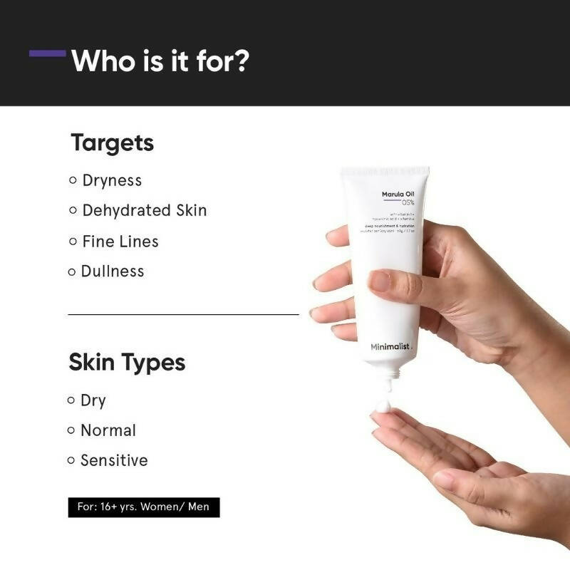 Minimalist 5% Marula Oil Moisturizer With Hyaluronic Acid & Vitamin F & E 