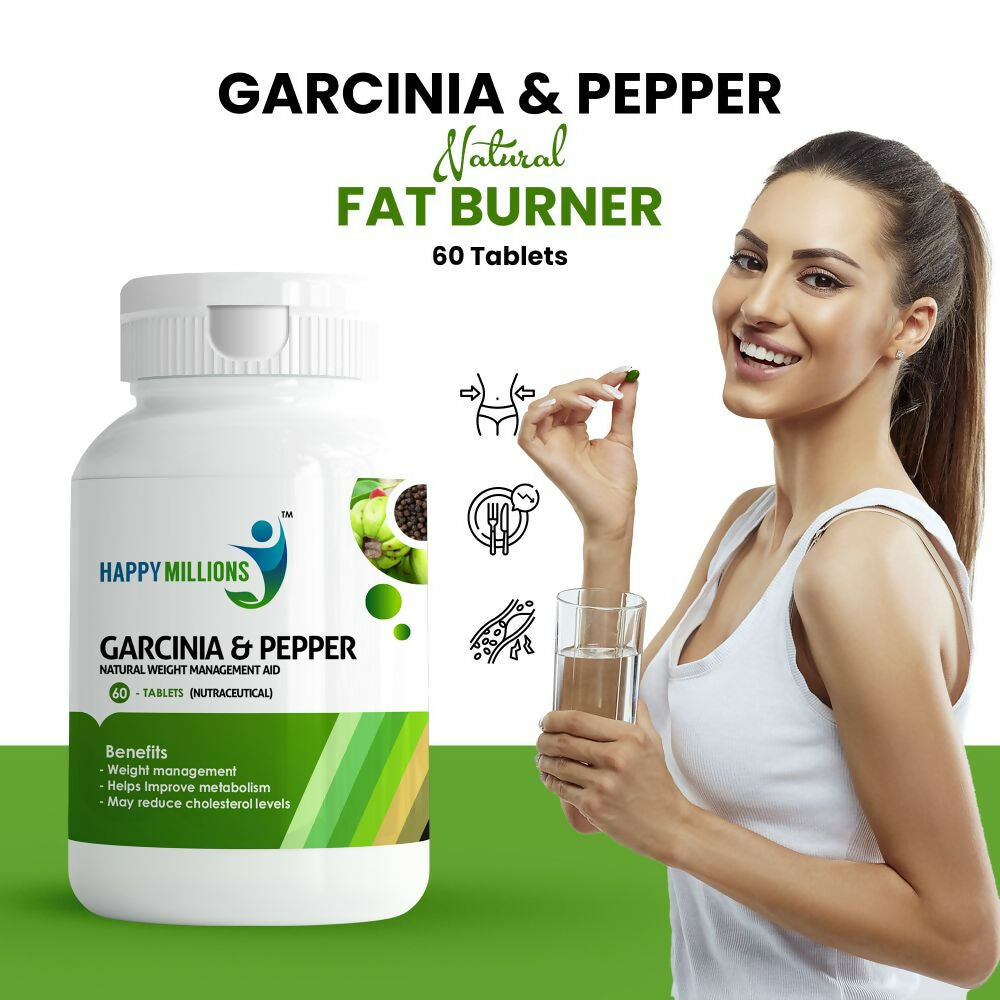HappyMillions Garcinia & Pepper Weight Loss Tablets 
