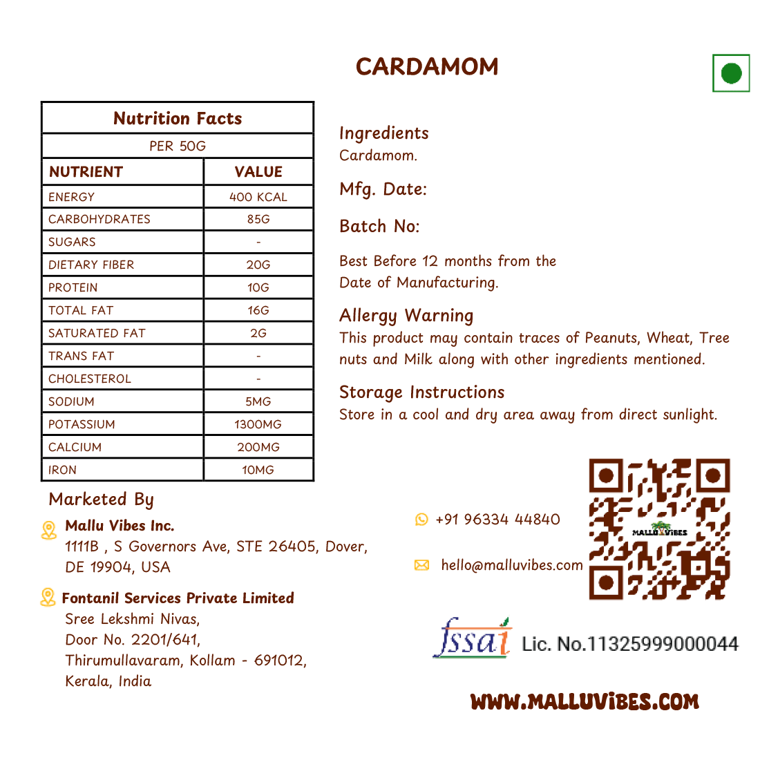 Mallu Vibes Cardamom 