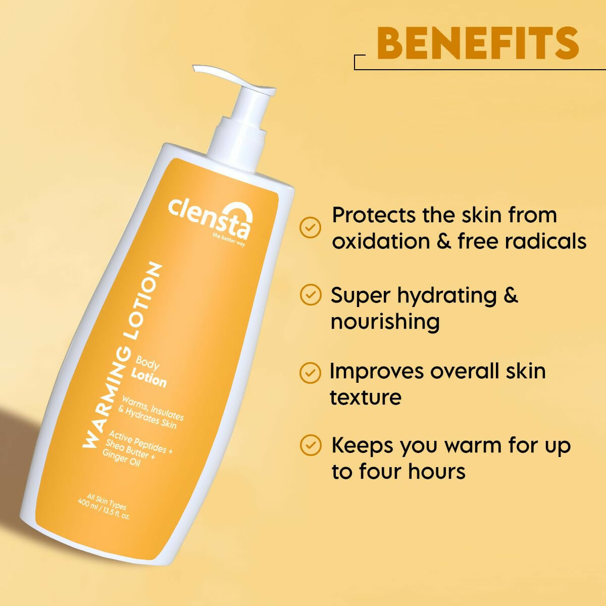 Clensta Warming Body Lotion With Ginger Oil 