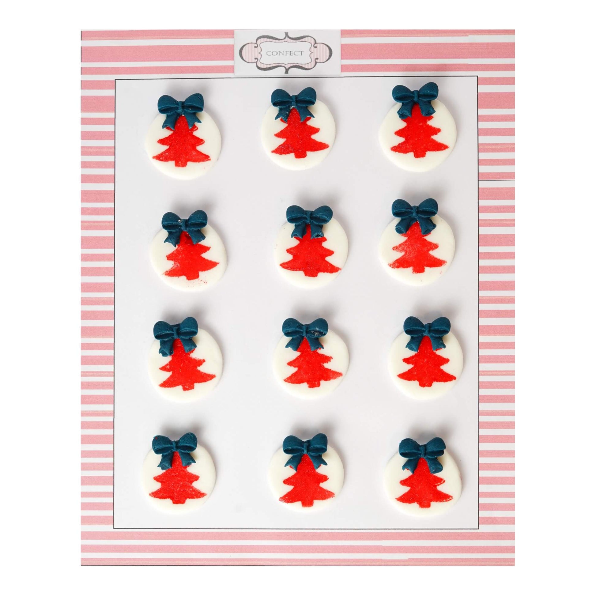 Confect Christmas Tree Red & Navy | Edible Christmas Topper