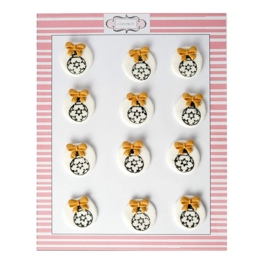 Confect Christmas Bauble Black & Gold | Edible Christmas Topper