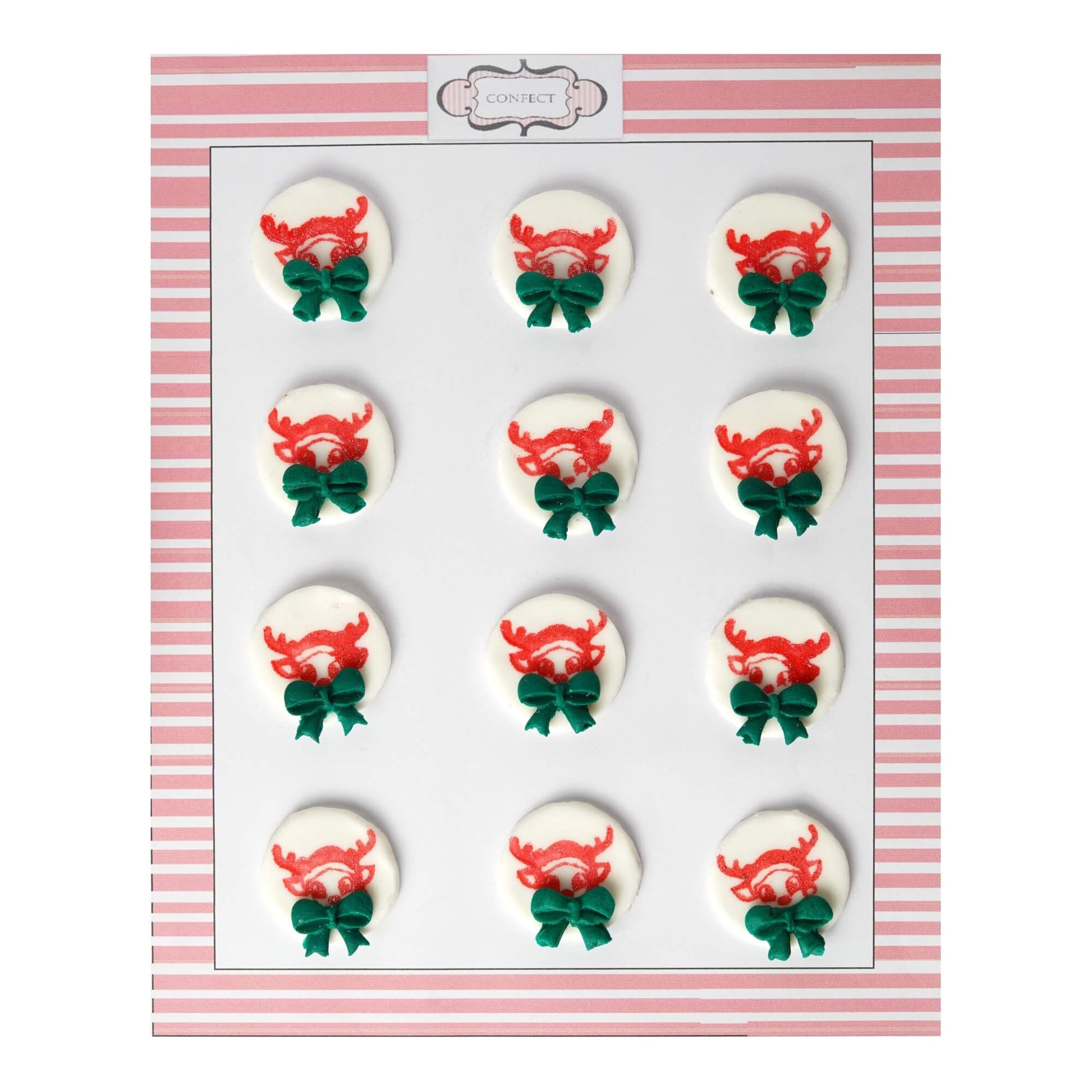 Confect Christmas Reindeer Red & Green | Edible Christmas Topper