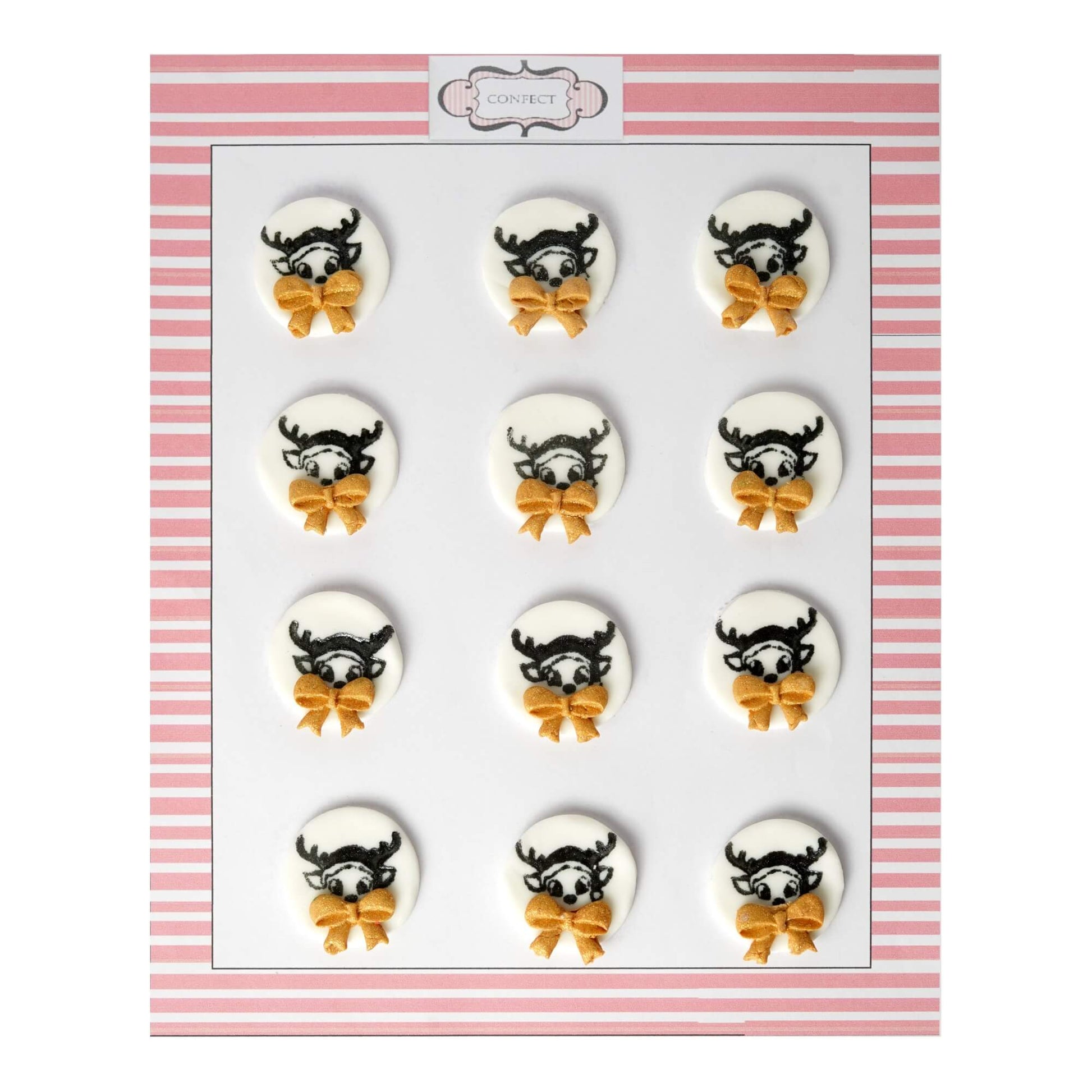 Confect Christmas Reindeer Black & Gold | Edible Christmas Topper