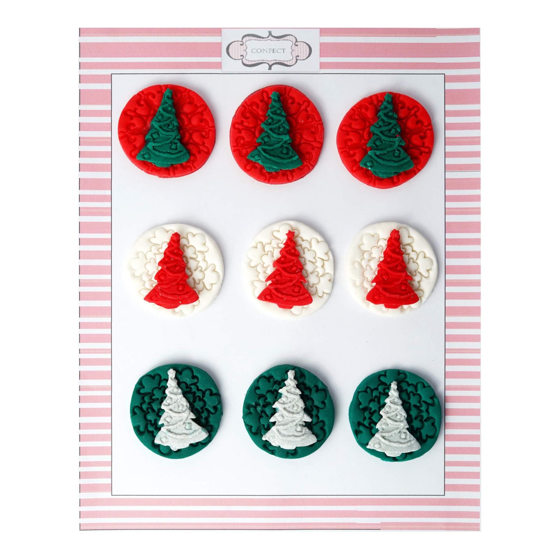 Confect Christmas Tree Medallions | Edible Christmas Topper