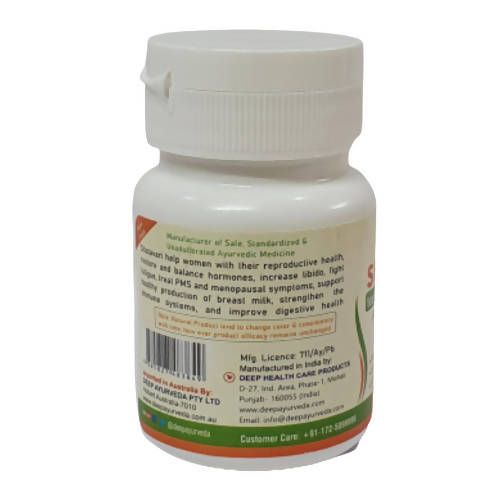 Deep Ayurveda Shatavari 500mg Veg Capsules - Grab2buy