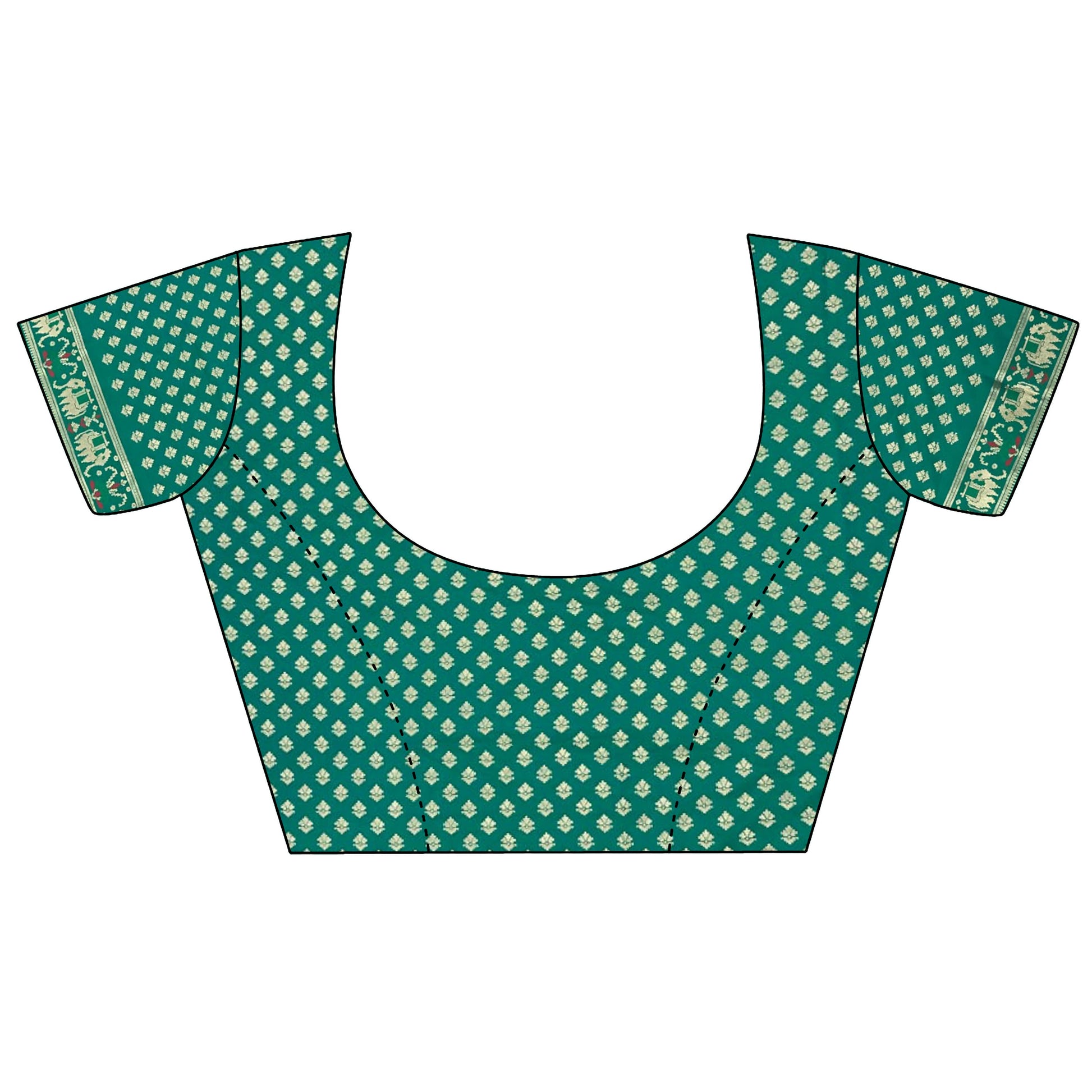 Joban Fashion Sea Green Geometric Pattern Soft Silk Patola Saree