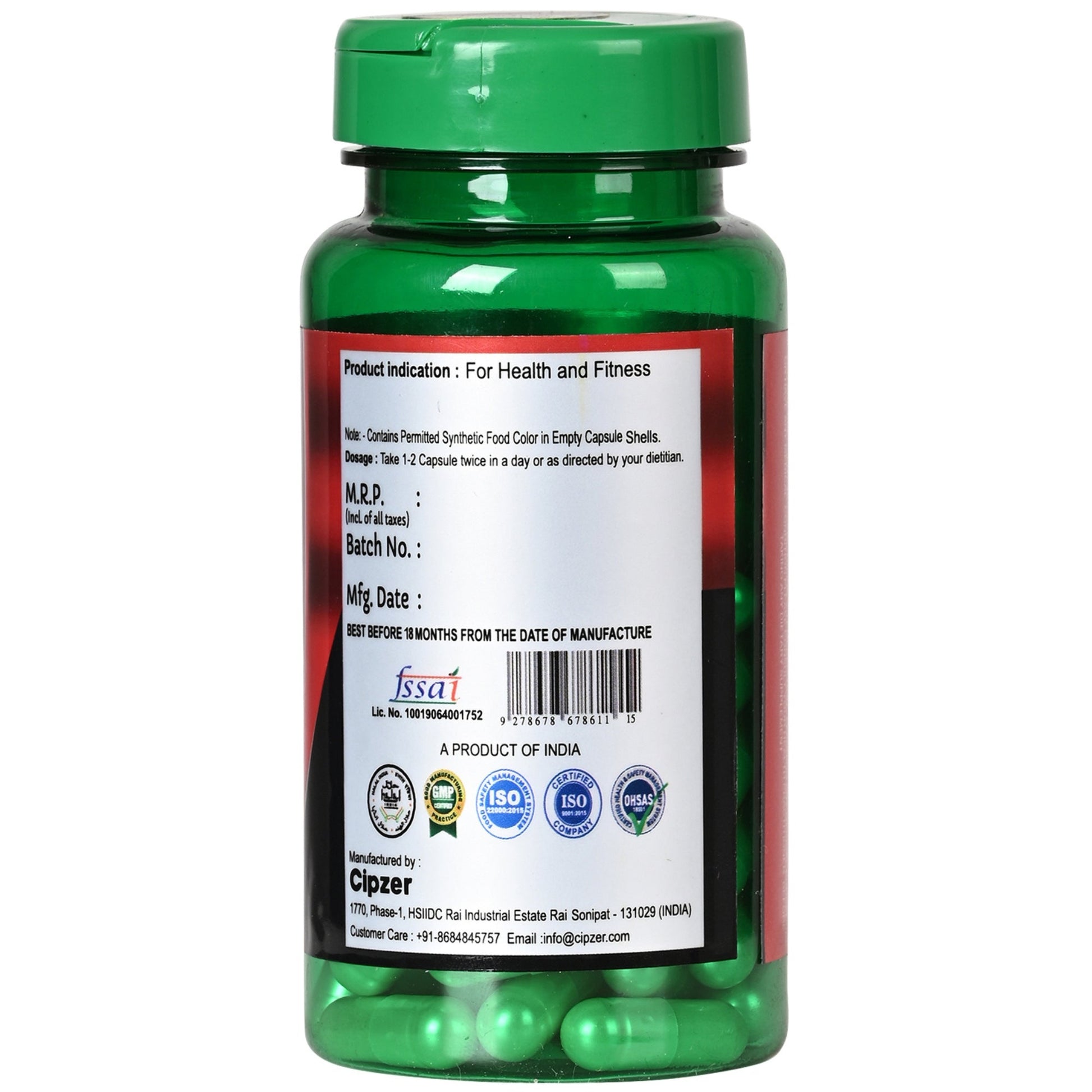 Cipzer Fitness Nutrition Maximum Strength Capsules 