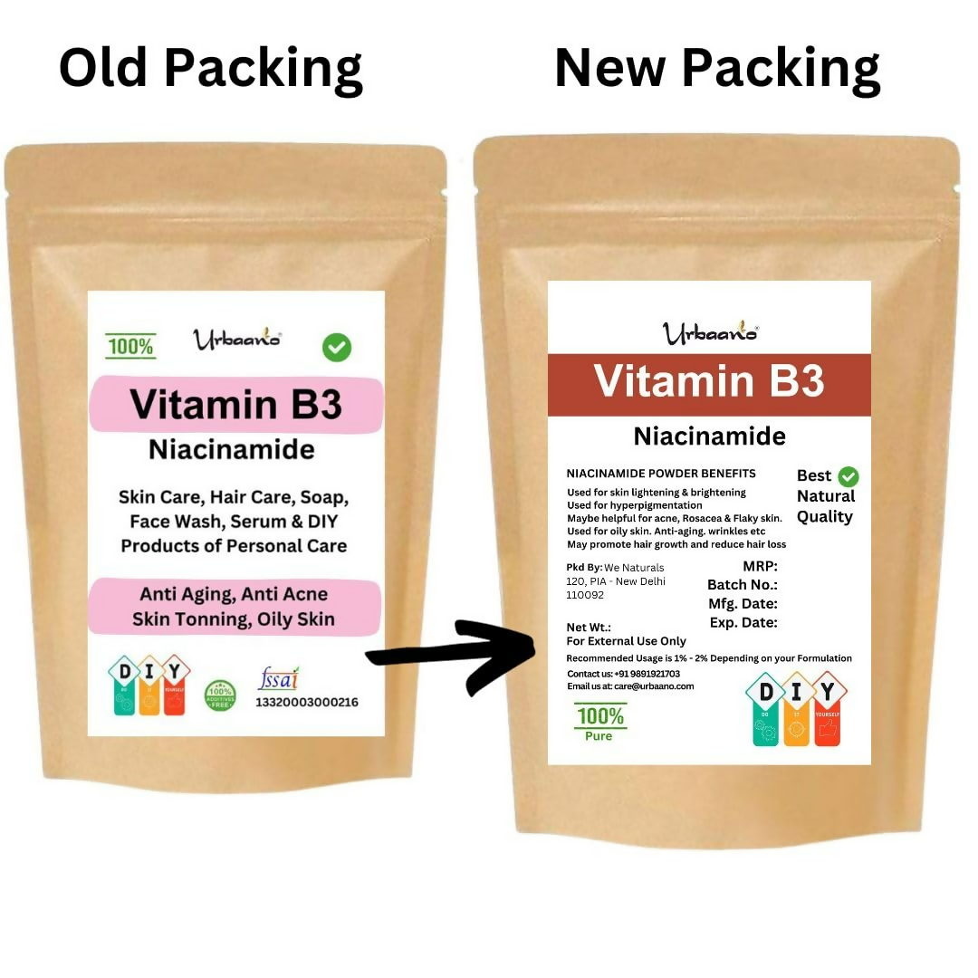 Urbaano Herbal Niacinamide Powder (Vitamin B3) For Making DIY Lotion, Cream, Serum & Skin Care  Grab2Buy Urbaano Herbal Grab2Buy