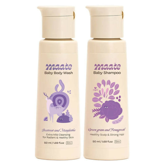 Maate Baby Daily Cleansing Combo - Baby Body Wash & Baby Shampoo - Grab2buy