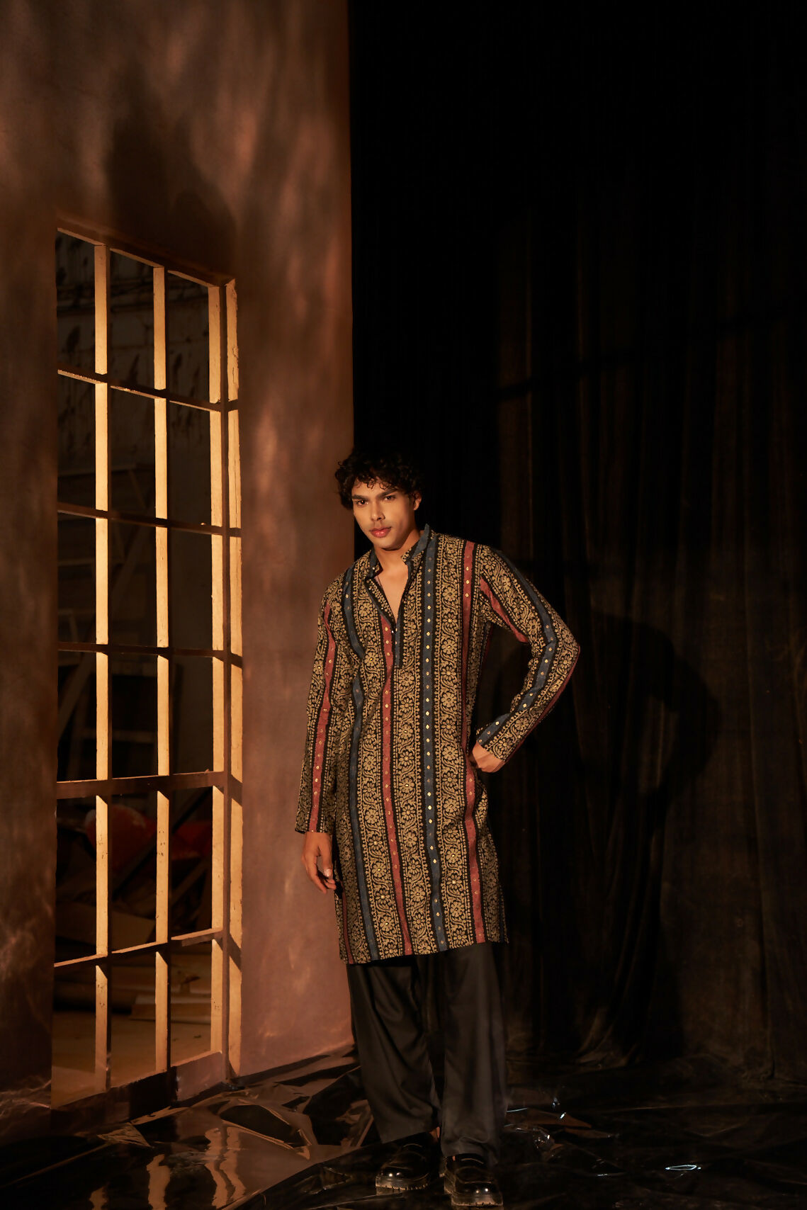 Multy Modal Silk Designer Printed Men's Kurta Set - Mahotsav
