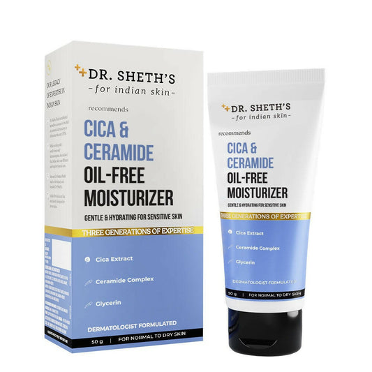 Dr. Sheth's Cica & Ceramide Oil-Free Moisturizer Deeply Hydrates & Nourishes, For Normal to Dry Skin | Grab2Buy