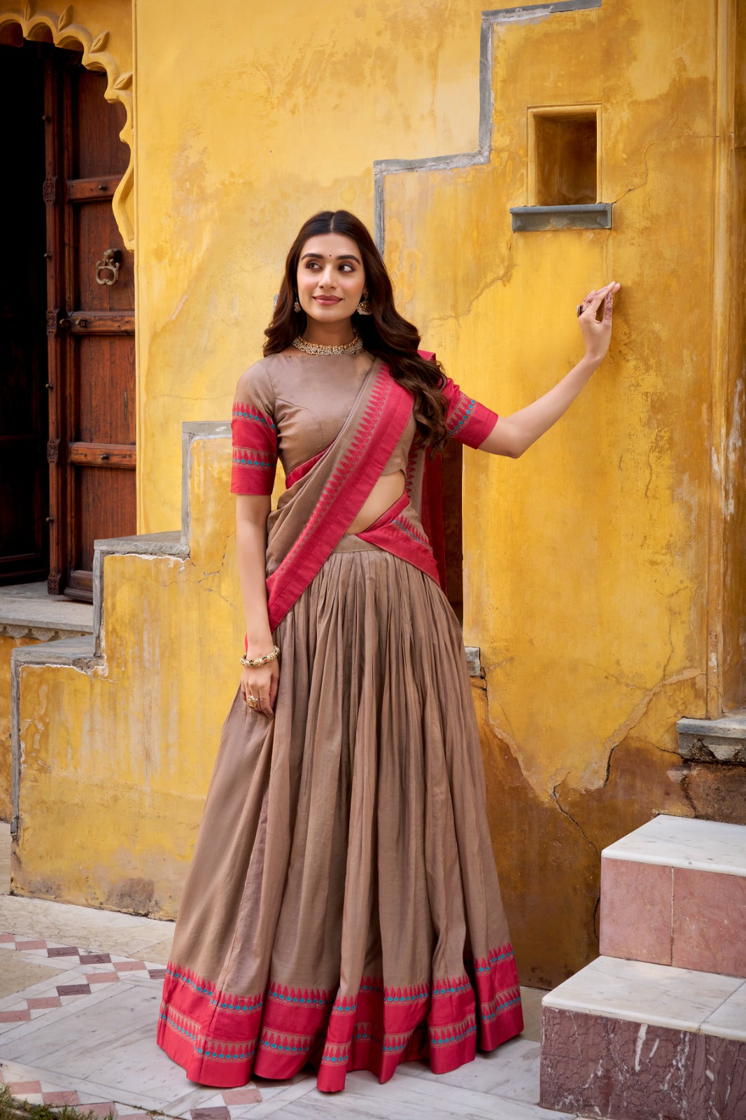 Evanik Pure Chanderi With Thread Work Lehenga Choli