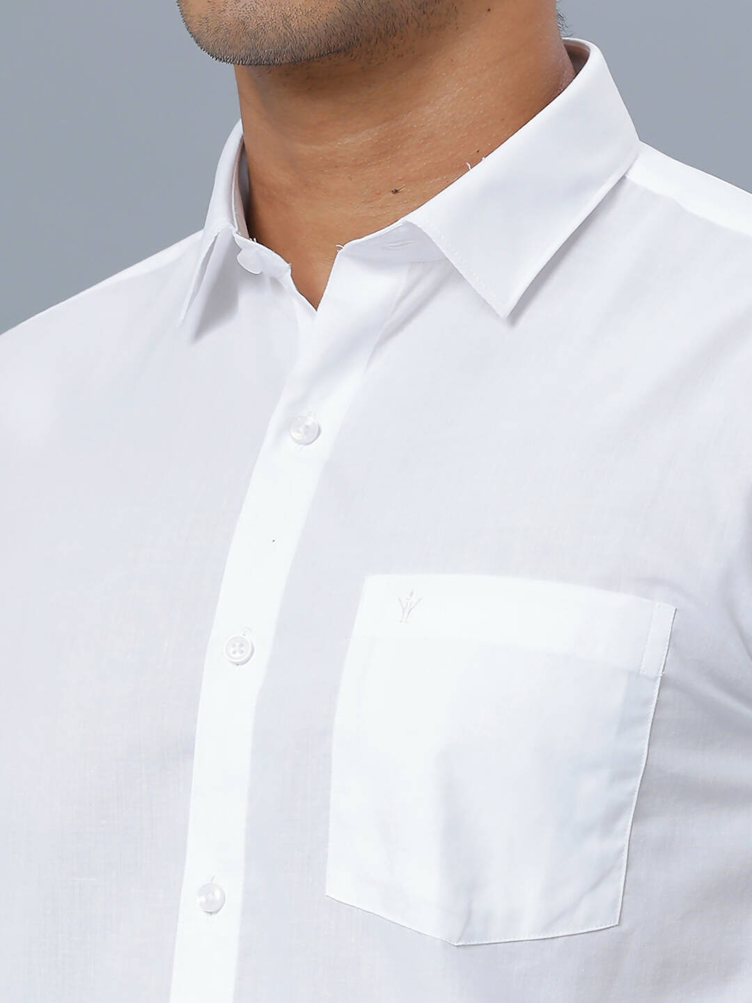 Ramraj Cotton Mens Half Sleeve Formal 100 % Cotton White Shirt 