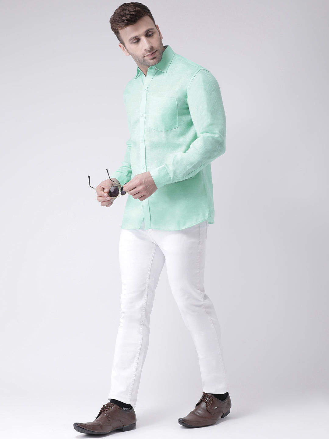 RIAG Green Men's Full Sleeves Shirt