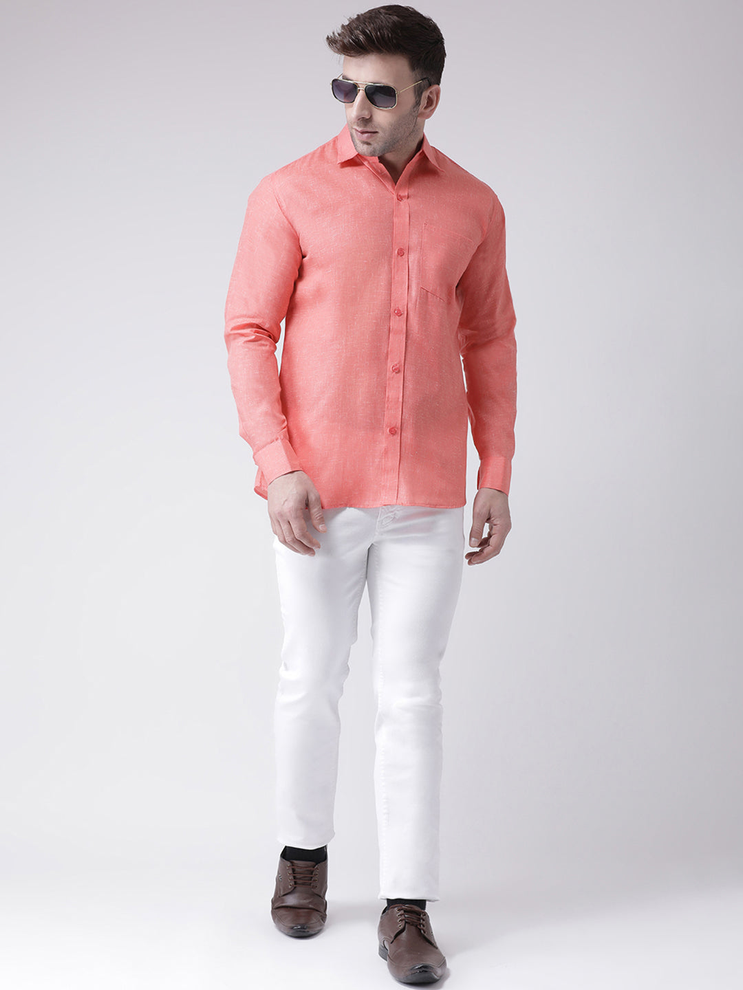 RIAG Orange Men's Full Sleeves Shirt