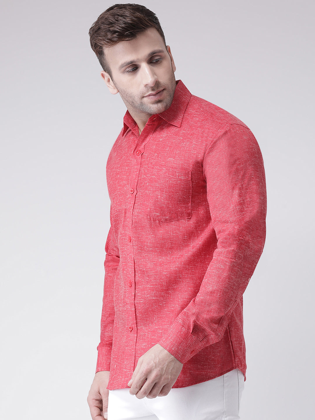 RIAG Red Men's Full Sleeves Shirt