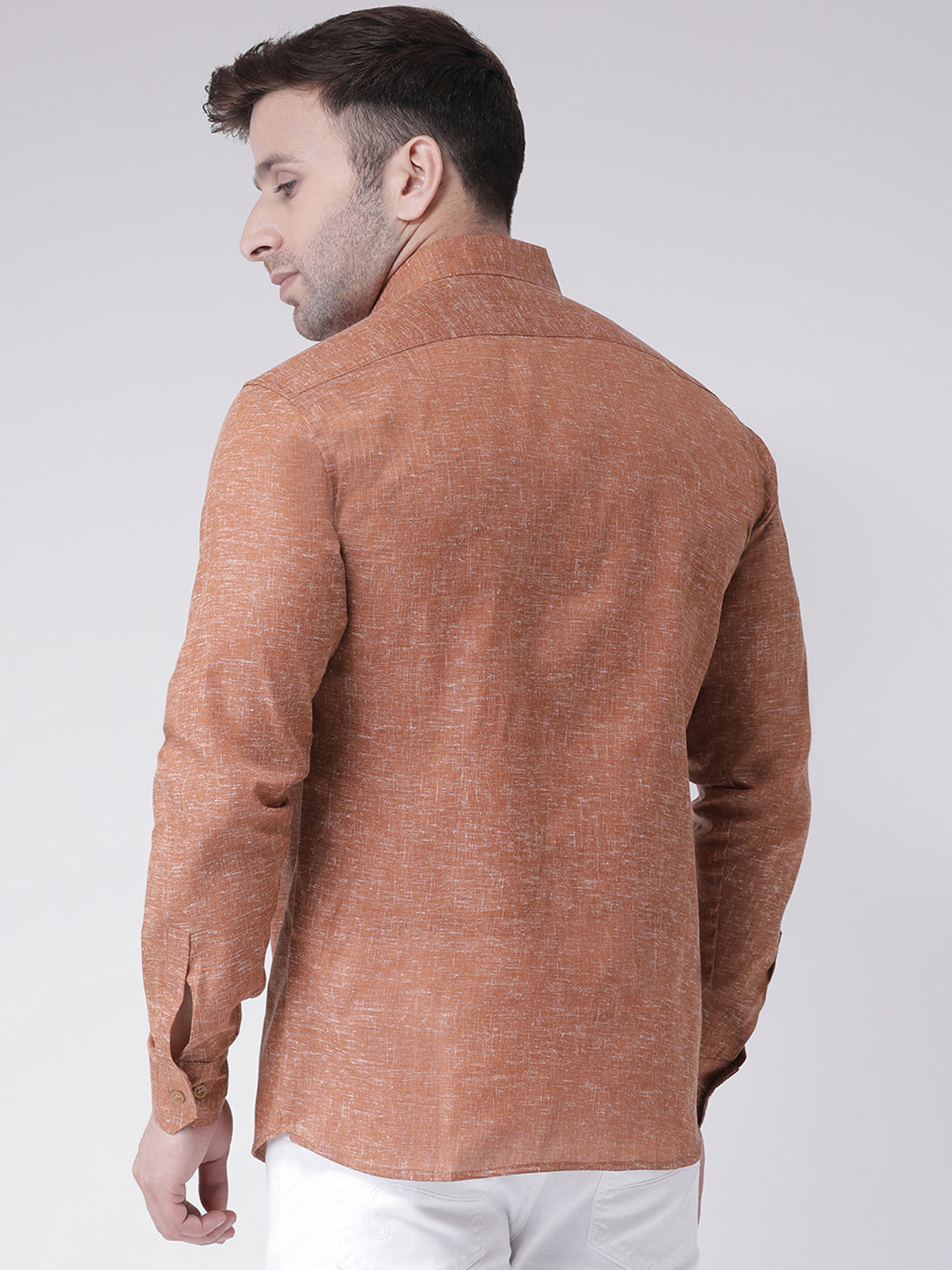RIAG Brown Men's Full Sleeves Shirt