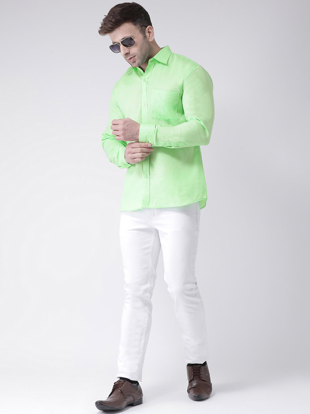RIAG Green Men's Full Sleeves Shirt