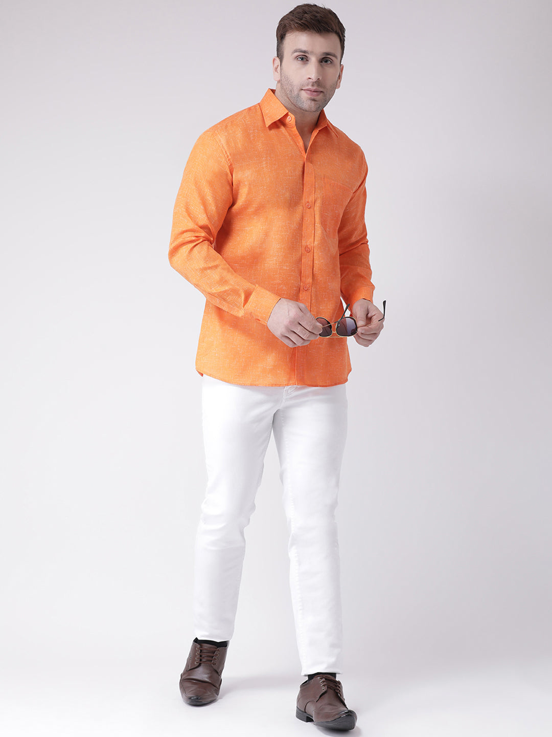 RIAG Orange Men's Full Sleeves Shirt