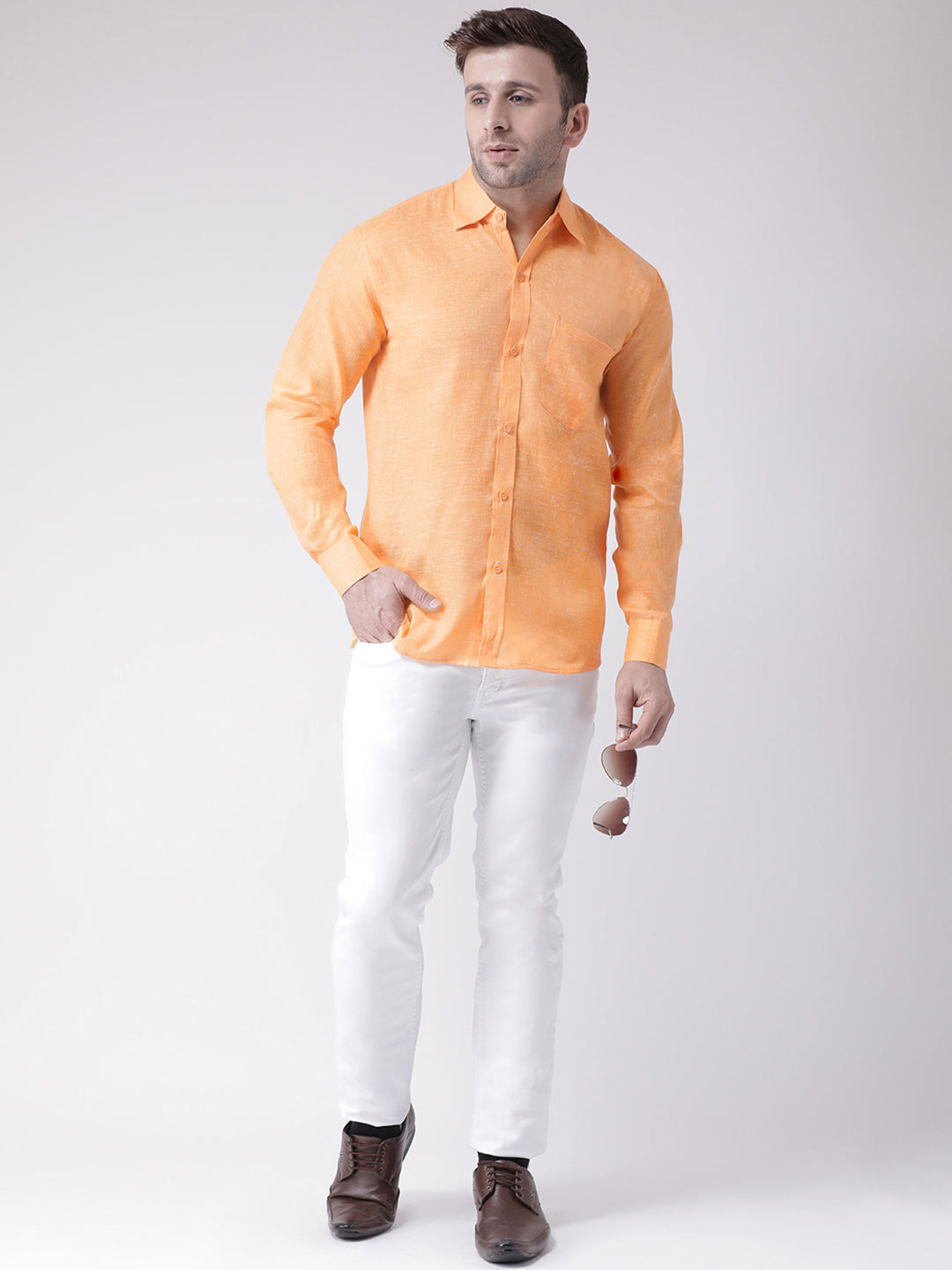 RIAG Orange Men's Full Sleeves Shirt