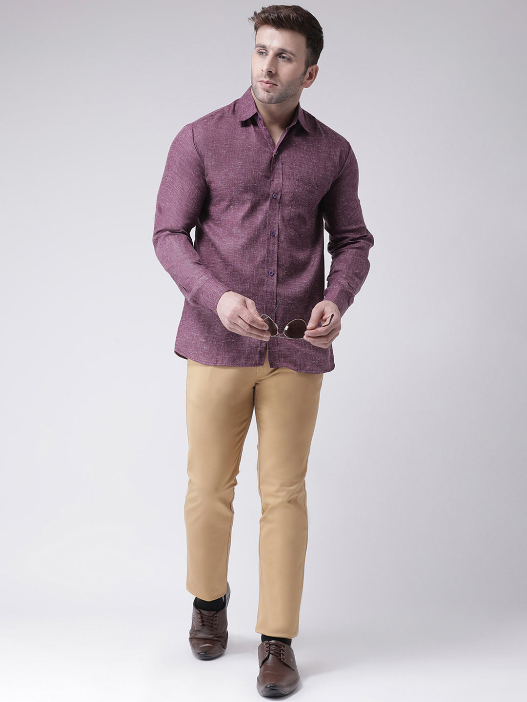 RIAG Purple Men's Full Sleeves Shirt