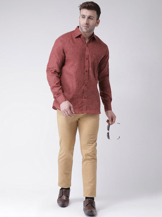RIAG Brown Men's Full Sleeves Shirt