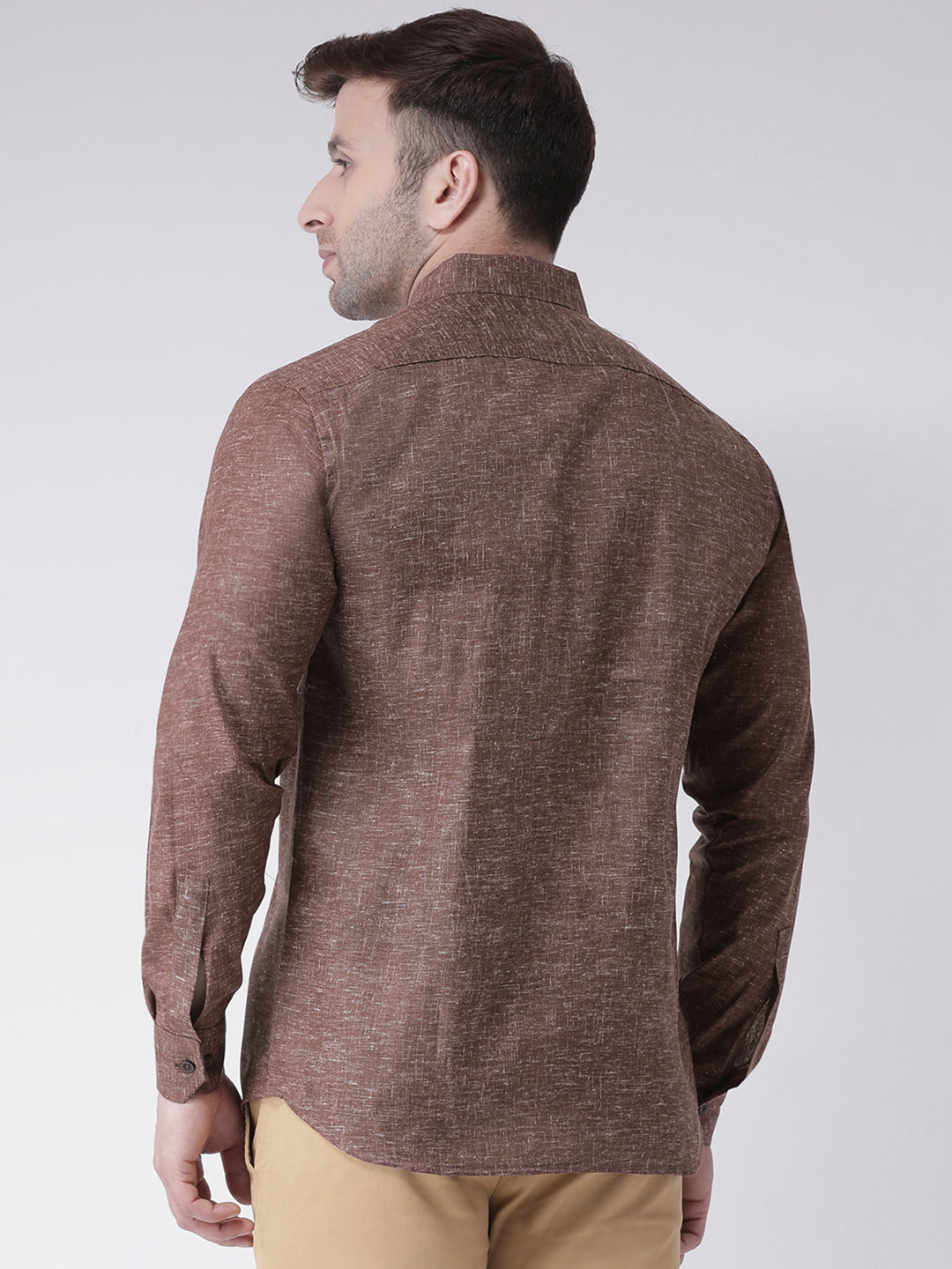 RIAG Brown Men's Full Sleeves Shirt