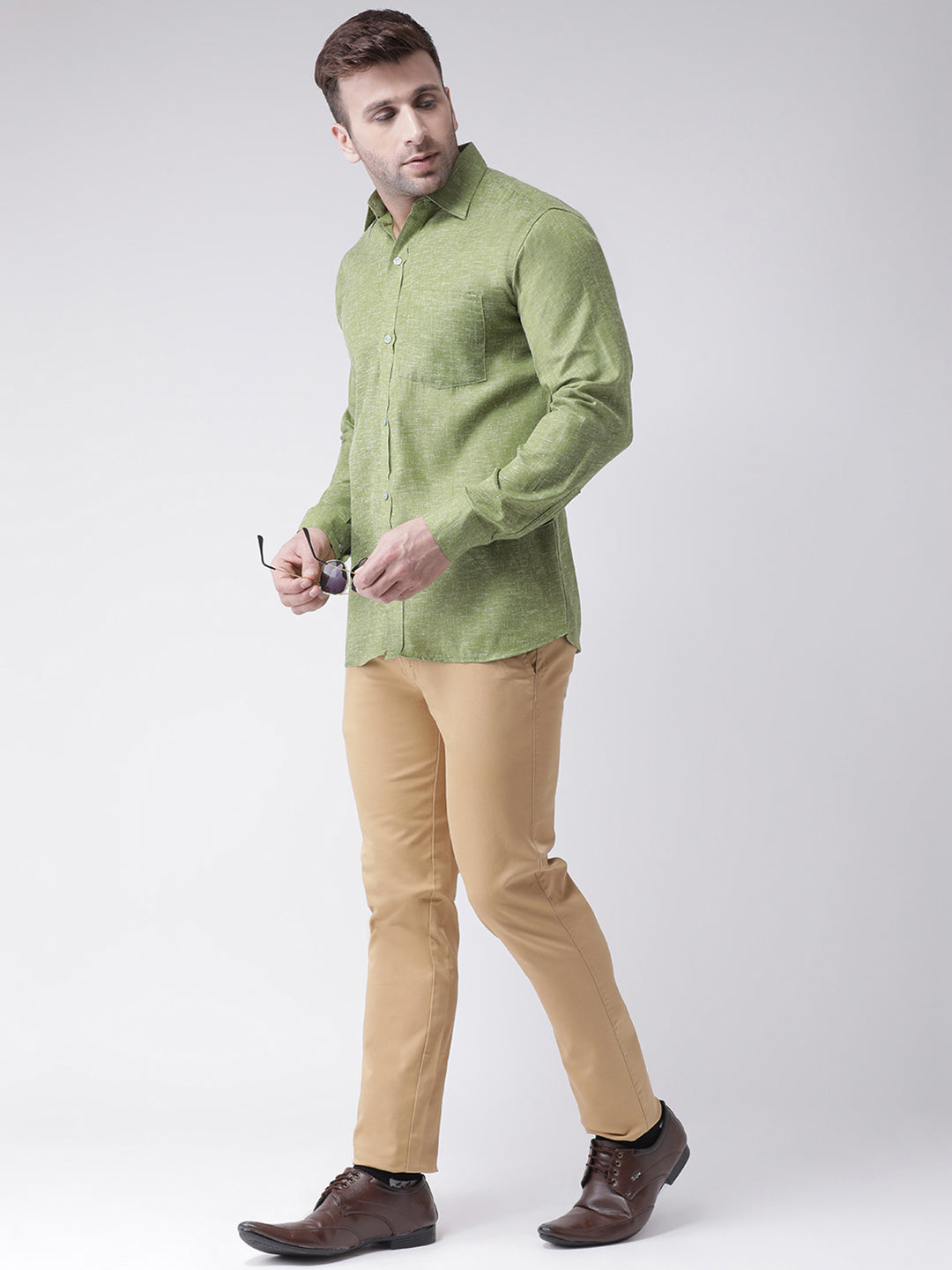 RIAG Green Men's Full Sleeves Shirt