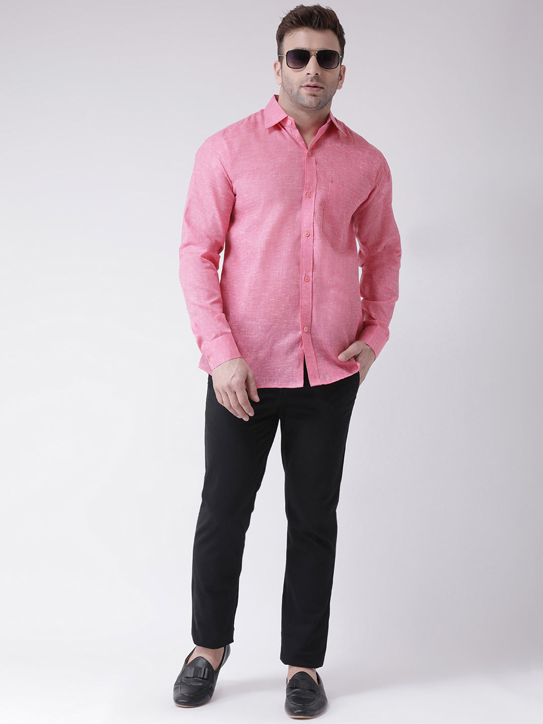 RIAG Pink Men's Full Sleeves Shirt