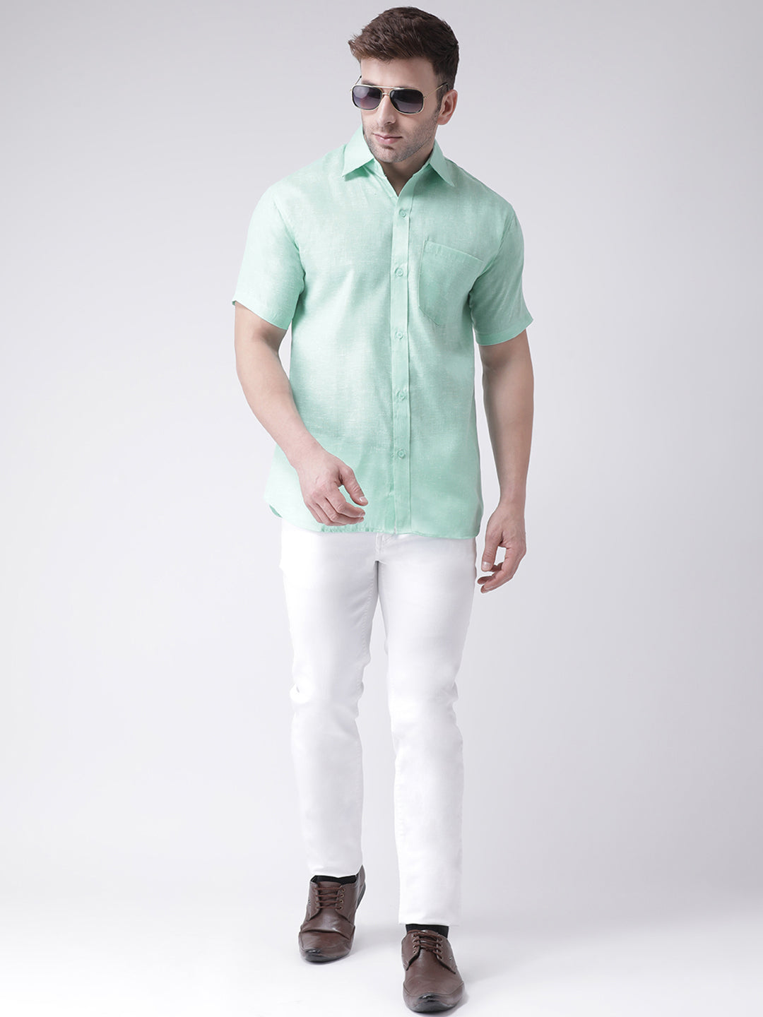 RIAG Green Men's Half Sleeves Shirt