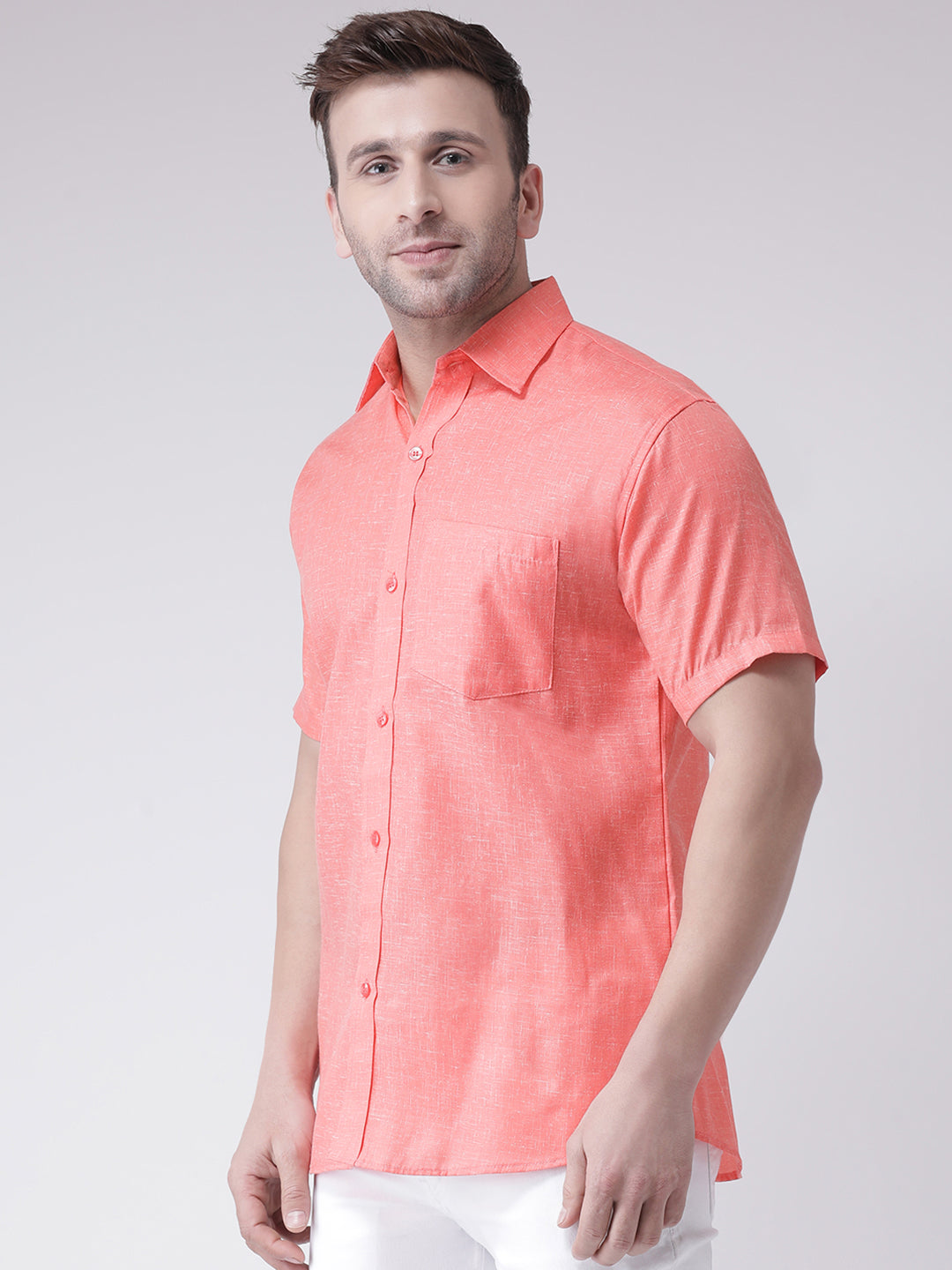 RIAG Orange Men's Half Sleeves Shirt