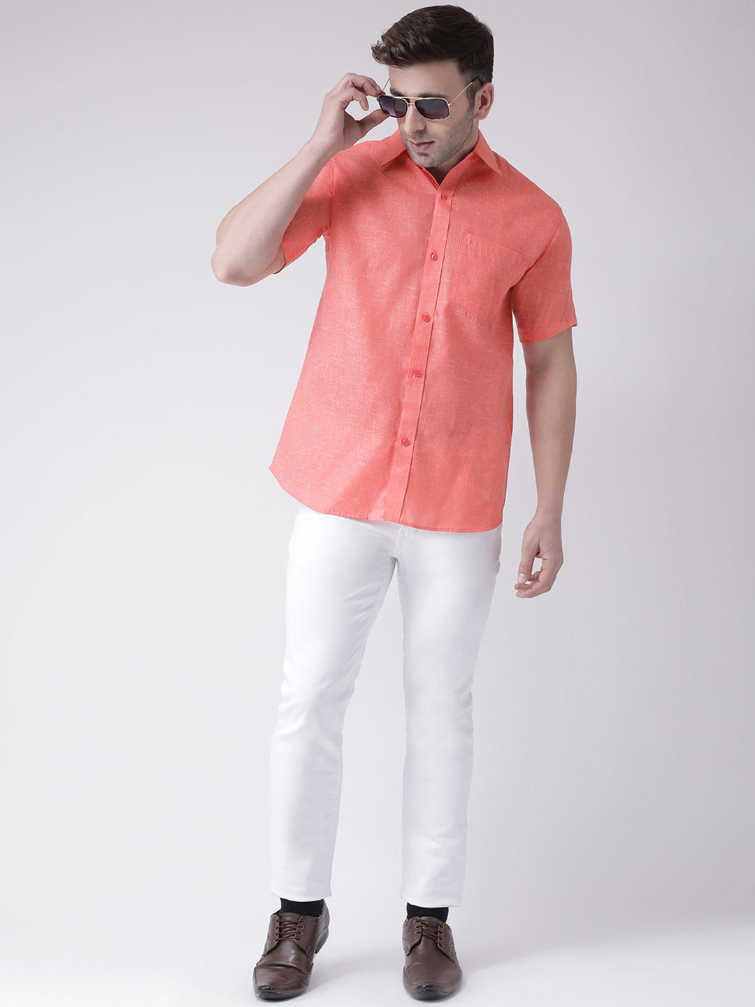 RIAG Orange Men's Half Sleeves Shirt