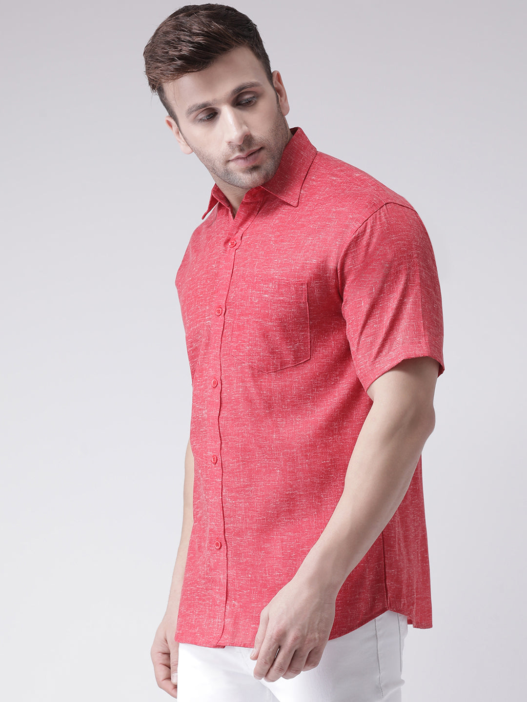 RIAG Red Men's Half Sleeves Shirt