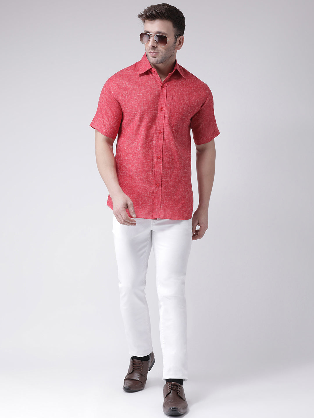 RIAG Red Men's Half Sleeves Shirt
