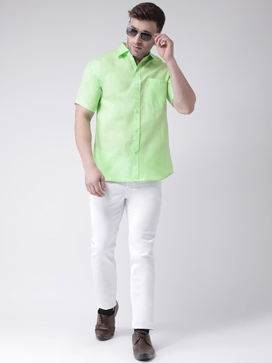 RIAG Green Men's Half Sleeves Shirt